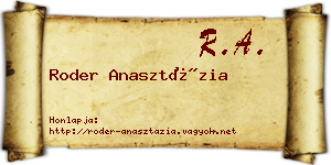Roder Anasztázia névjegykártya